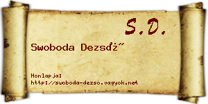 Swoboda Dezső névjegykártya
